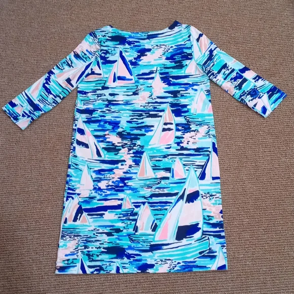 Lilly Pulitzer girls youth dress, XL 12-14, Blue, Pink, White - Picture 5 of 6